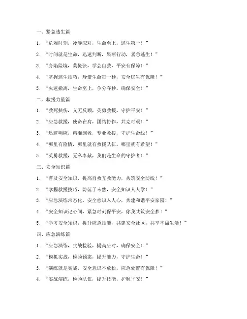 落水应急预案演练标语