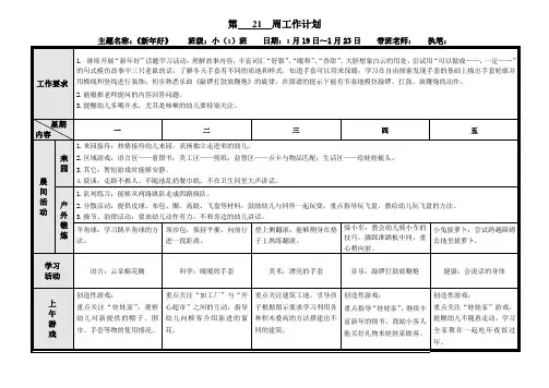 第21周计划