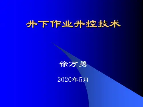 井下作业井控技术