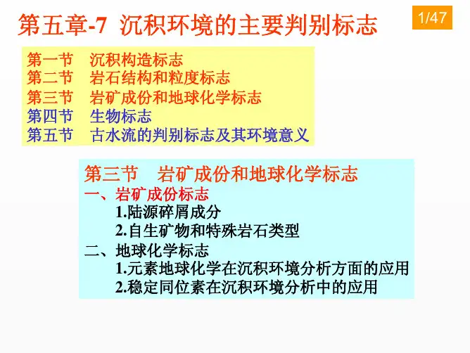 第五章 沉积环境的主要判别标志(7-8)