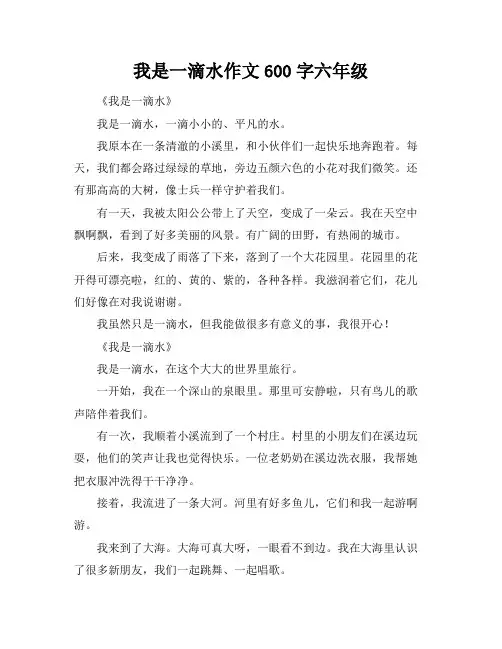 我是一滴水作文600字六年级