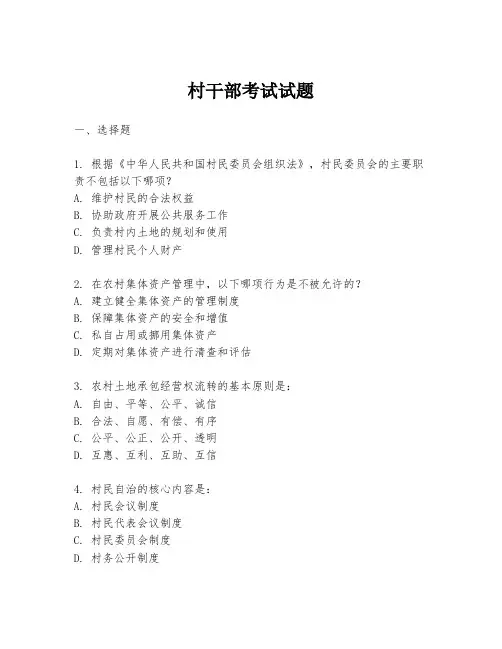 村干部考试试题