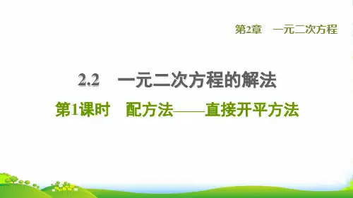 九年级数学上一元二次方程2.2一元二次方程的解法1配方法__直接开平方法习题湘教