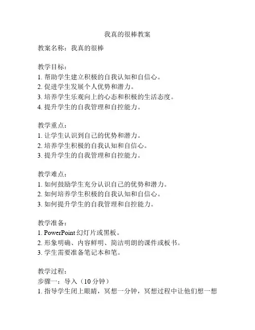 我真的很棒教案