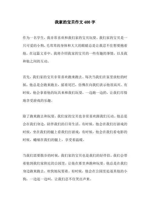 我家的宝贝作文400字