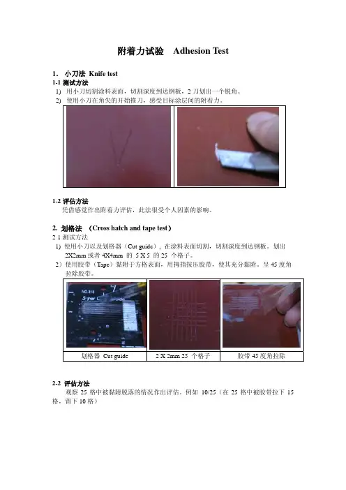 涂层附着力试验  Adhesion Test