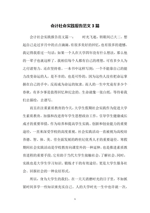 会计社会实践报告范文3篇