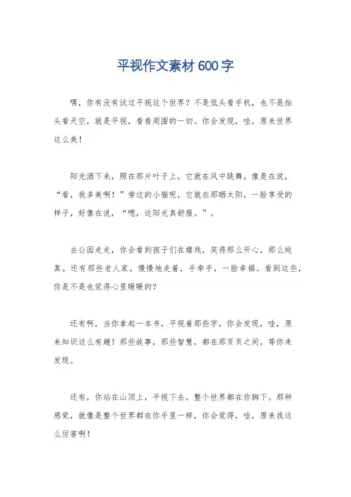 平视作文素材600字