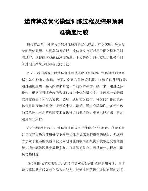 遗传算法优化模型训练过程及结果预测准确度比较