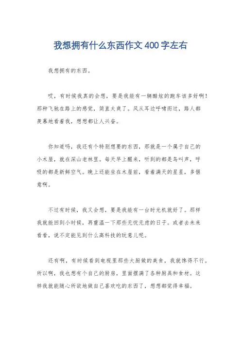 我想拥有什么东西作文400字左右