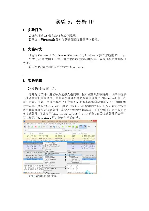 实验5-分析IP