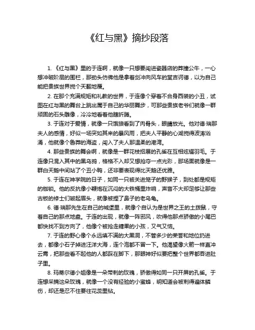 《红与黑》摘抄段落