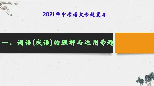 2022届中考语文专题复习ppt-词语的理解与应用ppt优质课件