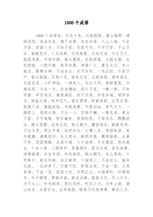 1000个成语