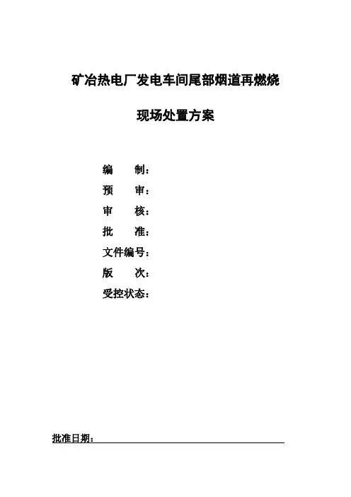 锅炉尾部烟道再燃烧现场处置方案