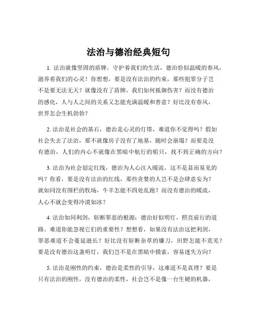 法治与德治经典短句