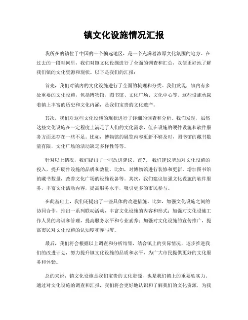 镇文化设施情况汇报