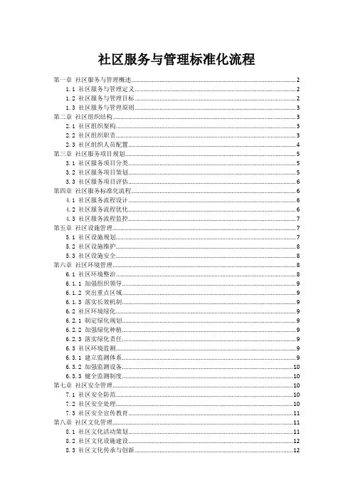 社区服务与管理标准化流程