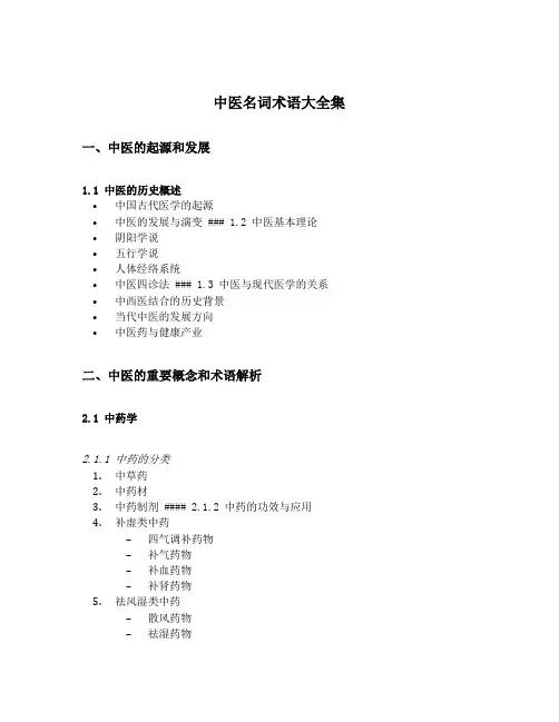 中医名词术语大全集