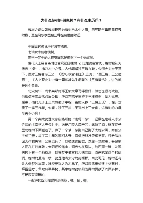为什么槐树叫做鬼树？有什么来历吗？