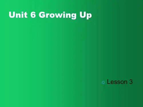 英语五年级下册：Unit 6《Growing Up》(Lesson 3)