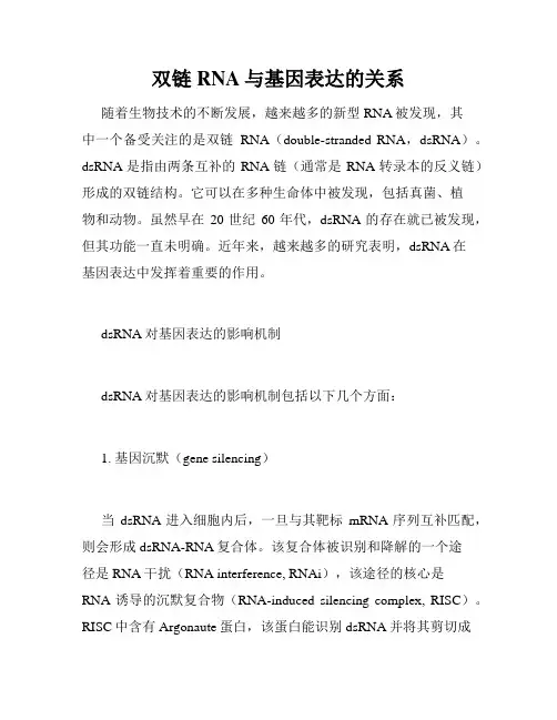 双链RNA与基因表达的关系