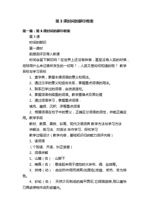 第3课时间的脚印教案