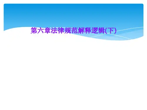 第六章法律规范解释逻辑(下)