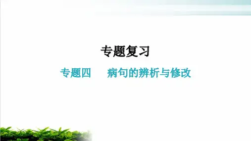 专题复习四 病句的辨析与修改 导学课件—八年级语文上册 部编版(共16张PPT)