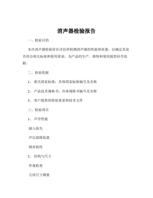 消声器检验报告
