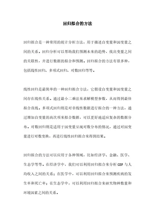 回归拟合的方法