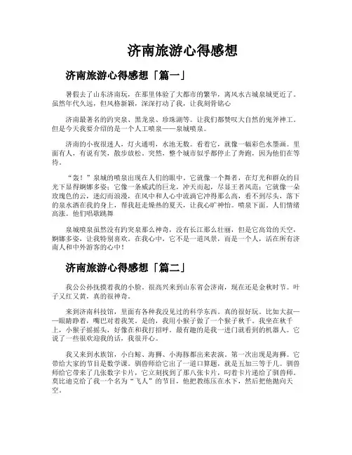 济南旅游心得感想