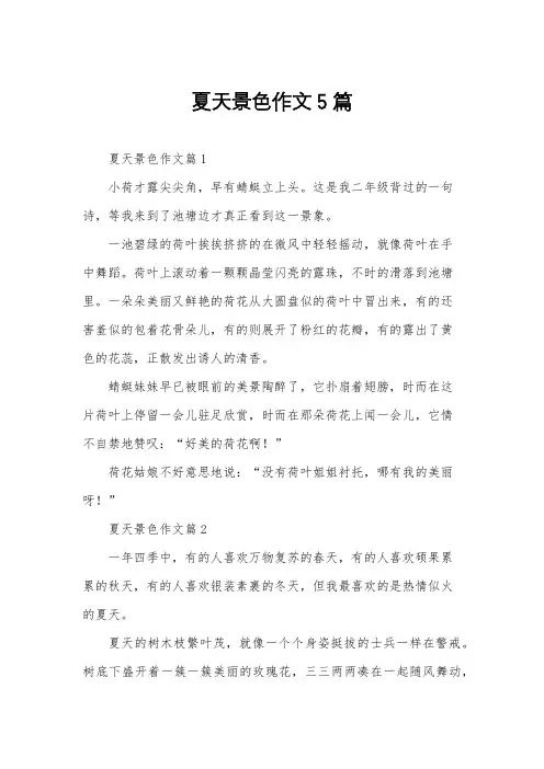 夏天景色作文5篇