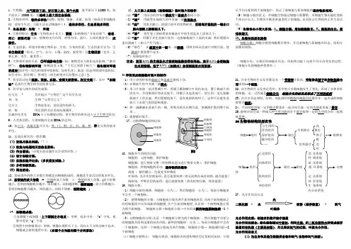 初一生物复习知识点