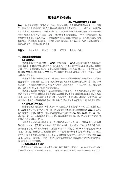察尔汗盐湖卤水
