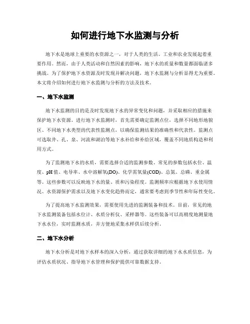 如何进行地下水监测与分析