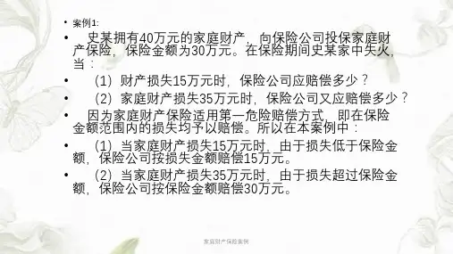 家庭财产保险案例ppt课件