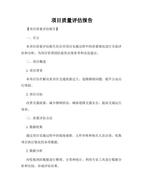 项目质量评估报告