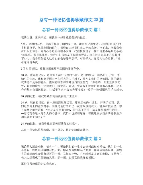 总有一种记忆值得珍藏作文28篇