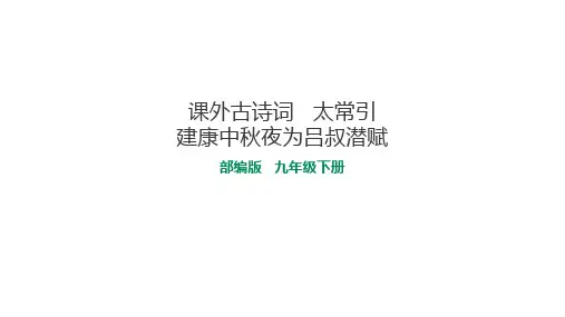 部编版九年级下册 课外古诗词朗读《太常引》语文课件.