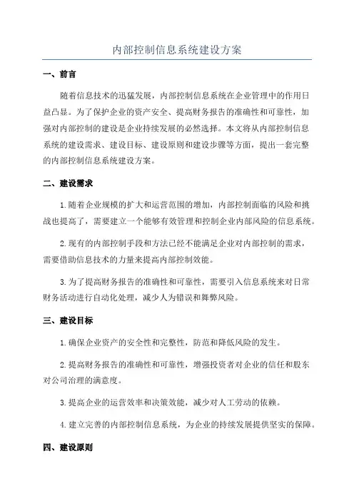 内部控制信息系统建设方案