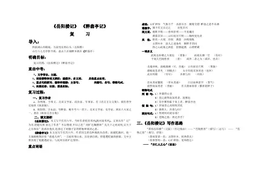 岳阳楼记醉翁亭记(复习)