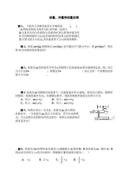 动量、冲量和动量定理·典型例题精析