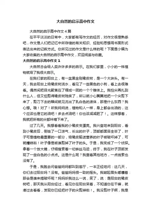 大自然的启示高中作文4篇