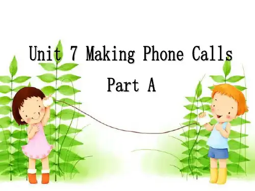 闽教版五年级英语上册课件Unit 7 Making Phone Calls Part A-3
