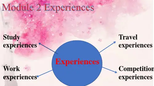 Module2Unit1experience课件外研版八年级英语下册