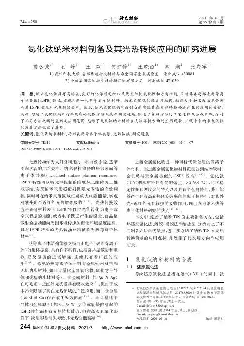 氮化钛纳米材料制备及其光热转换应用的研究进展