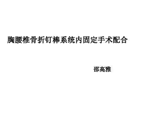 最新胸腰椎骨折钉棒系统内固定手术配合 演示文稿-药学医学精品资料