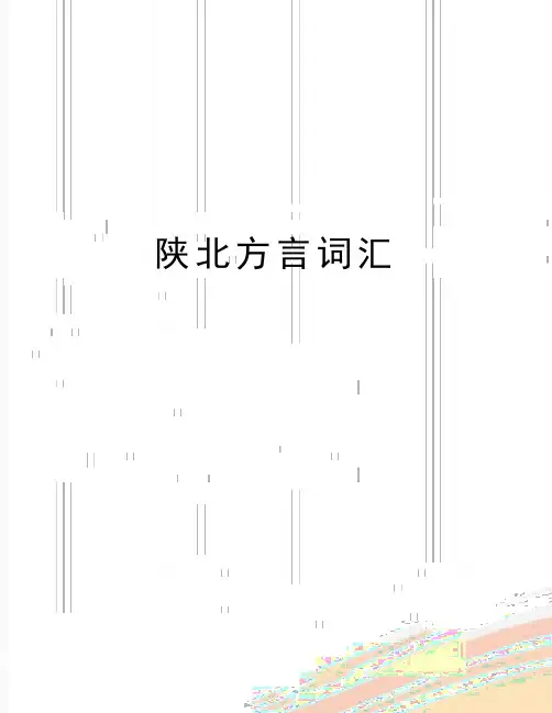 最新陕北方言词汇