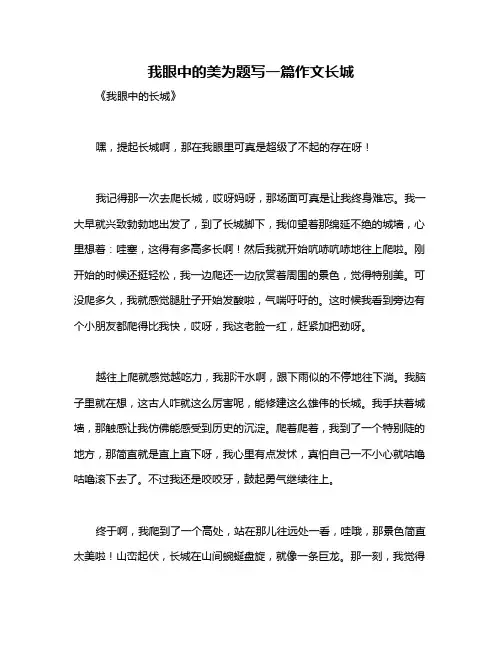 我眼中的美为题写一篇作文长城